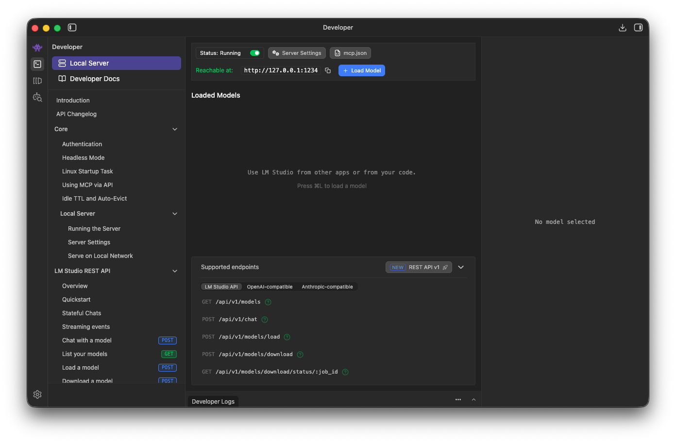 LM Studio Server Running